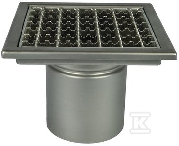 Wpust mini pionowy z górą kwadratową jednoczęściowy WM200/110V1 ze stali nierdzewnej ruszt drabinkowy