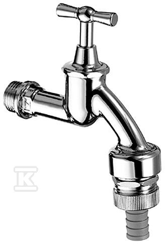 Zawór czerpalny 3/4" chrom z BSZ głowica z pokrętłem motylkowym