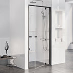 Drzwi prysznicowe, otwierane PDOP1-90 czarne Transparent