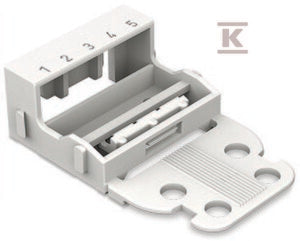 Adapter montażowy, do złączek 5-przewodowych, seria 221, 4 mm2, do mocowania śrubowego, biały