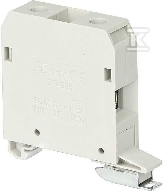Złączka szynowa gwintowanana ZG-G25/TS35, szara