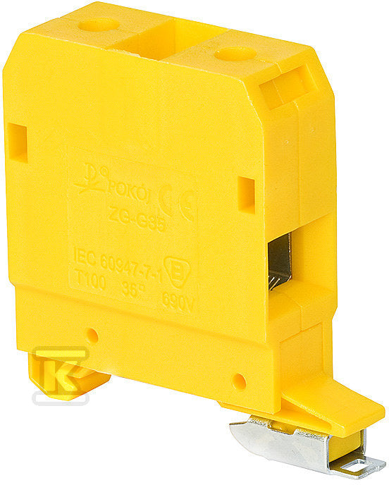 Złączka szynowa gwintowanana ZG-G35/TS35, żółta