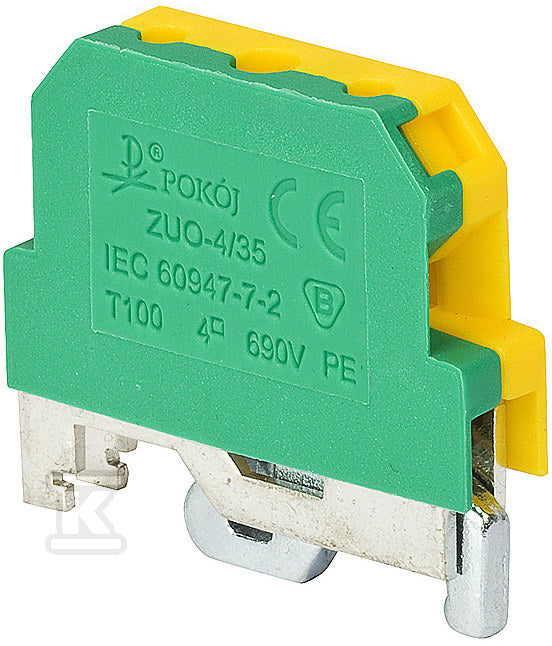 Złączka gwintowana ochronna żółto-zielona ZUO-4/35
