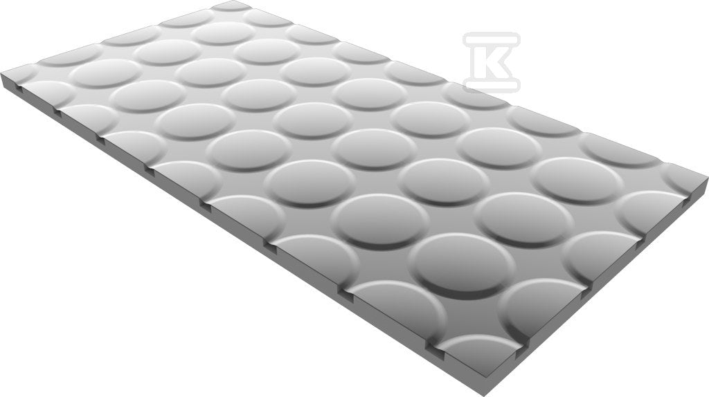 Płyta styropianowa do ogrzewania podłogowego z warstwą aluminium, element skrętny, Onnline EPS300 1200x600x25 mm
