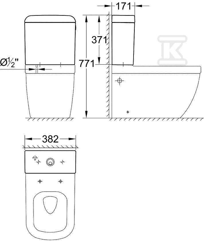 Zbiornik do WC Grohe Ceramics podłączenie wody z tyłu