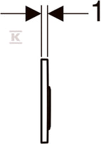 Przycisk spłukujący Omega20, przedni / górny, chrom bł.-chrom mat-chrom bł.