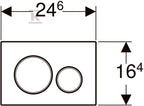 Przycisk spłukujący Sigma20, przedni, chrom bł-chrom mat-chrom bł.