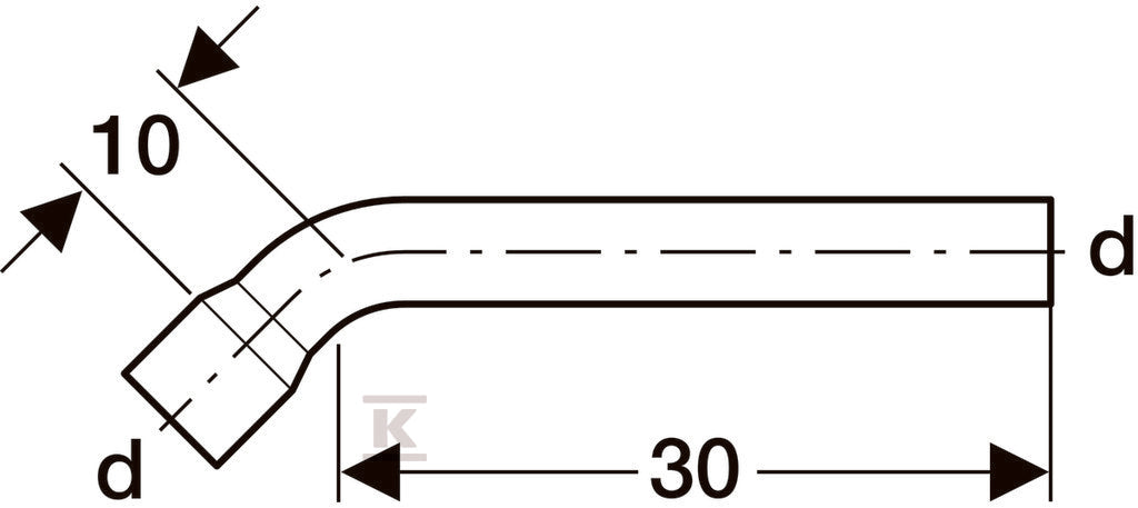Kolano spłukujące 45st., biały-alpin