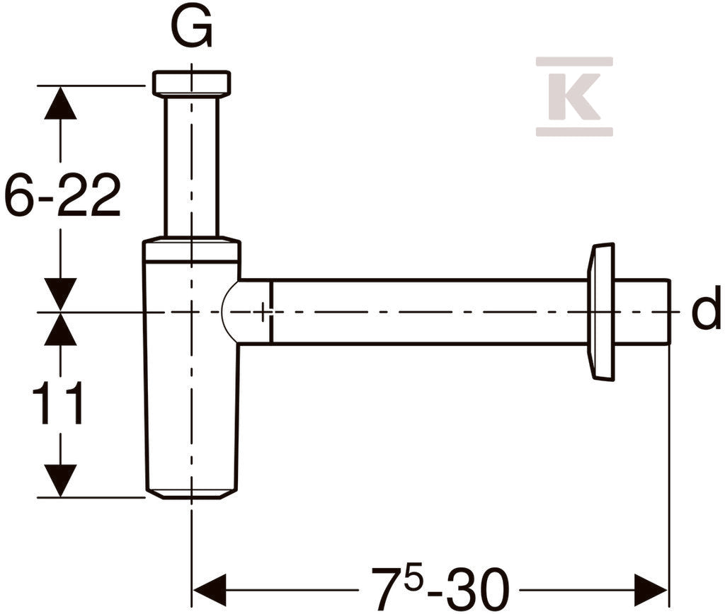 Syfon umywalkowy R 1 1/4"x40 mm, biały