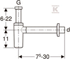 Syfon umywalkowy R 1 1/4"x40 mm, biały
