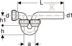 Syfon PE poziomy d50 / 56