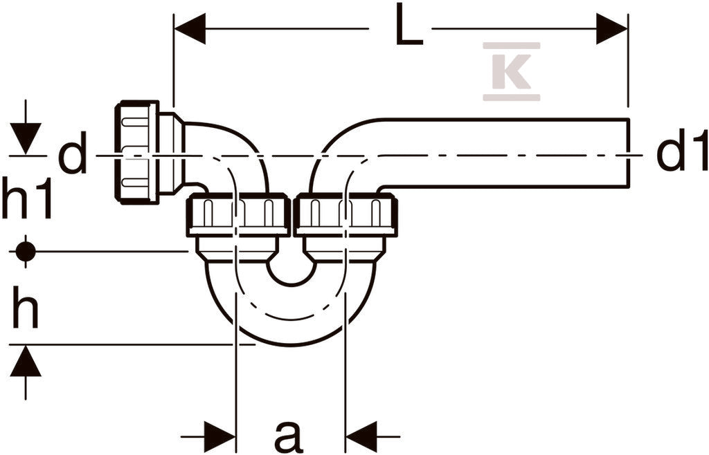 Syfon PE poziomy d50 / 56