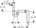 Zestaw odpływowy zlewozmywakowy, biały R 1 1/2"x40 mm