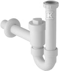 Odcinający umywalkowy zestaw odpływowy, biały R 1 1/2"x50mm