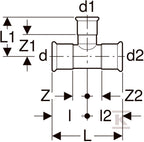 Trójnik Geberit Mapress C-Stahl redukcyjny d42-18