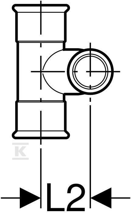 Czwórnik Geberit Mapress C-Stahl 90° d22-15
