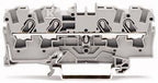 Złączka 4-przewodowa przelotowa 4 mm do zastosowań Ex e II opis z boku i na środku na szynę TS 35 x 15 i 35 x 7,5 Push-in CAGE CLAMP 4,00 mm szara
