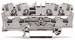 Złączka 4-przewodowa przelotowa 4 mm do zastosowań Ex e II opis z boku i na środku na szynę TS 35 x 15 i 35 x 7,5 Push-in CAGE CLAMP 4,00 mm szara