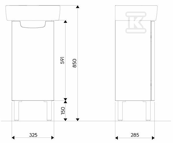 Szafka podumywalkowa Rekord 40 cm, biała