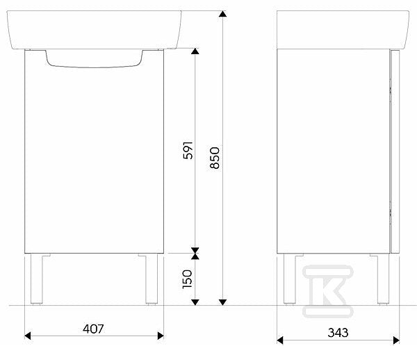 Szafka podumywalkowa Rekord 50 cm, biała
