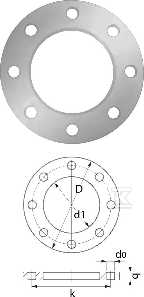 Kołnierz stalowy PN16 - 110 DN100