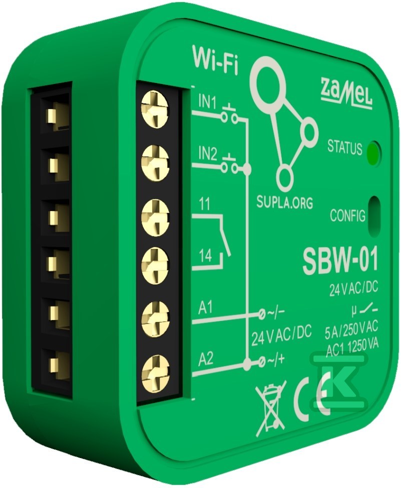 Sterownik bramowy WI-FI 1-kanałowy dwukierunkowy typ: SBW-01, SUPLA
