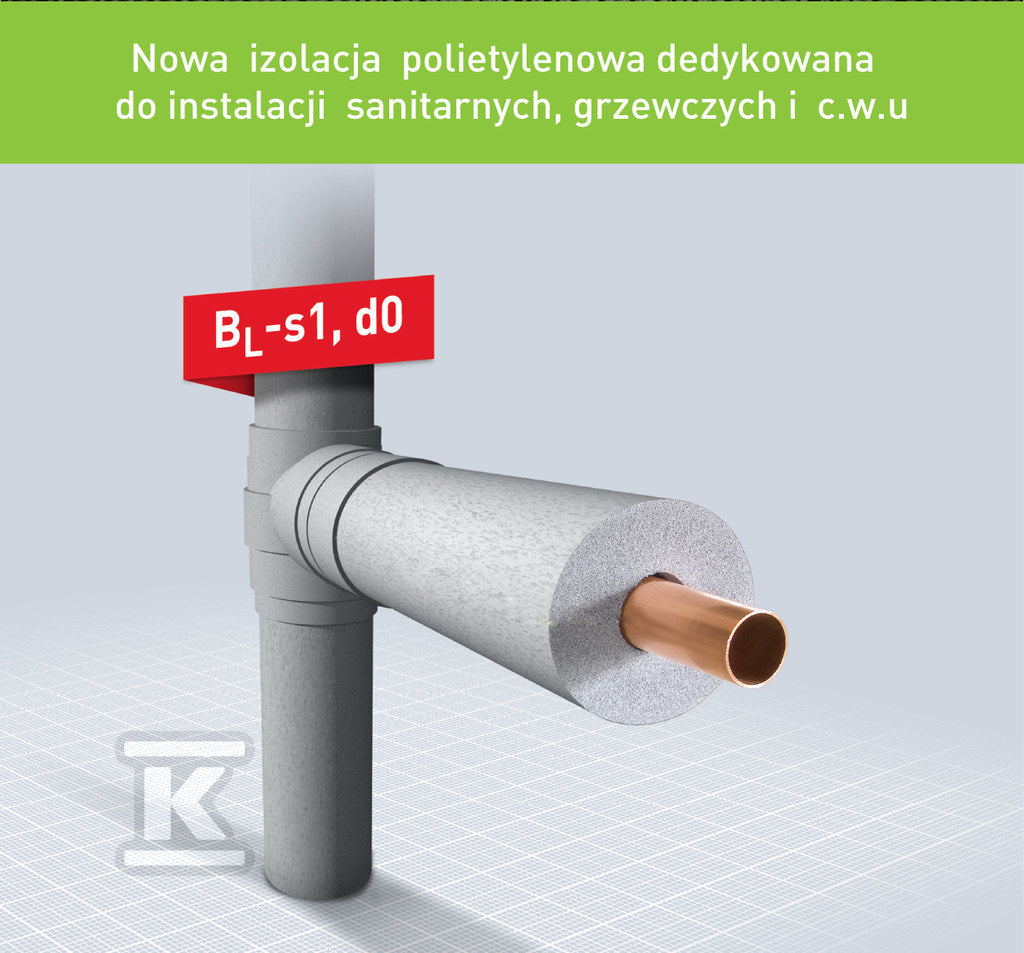 TUBOLIT DG PLUS izolacja polietylenowa otulina o grubości 9mm z klasa palności BL-s1, d0 [NRO ] TL-35/9-DGPlus