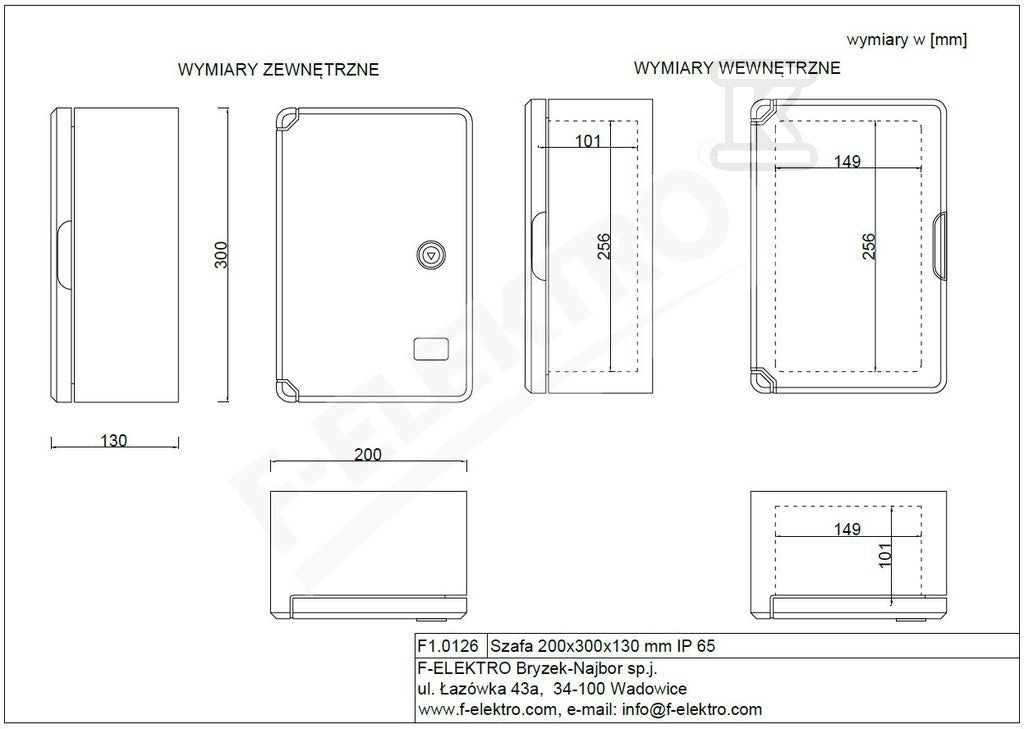 Obudowa 200x300x130 mm IP65