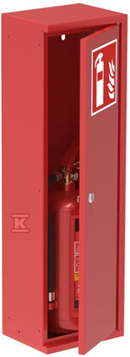 Szafka na gaśnicę do hydrantu SLIM GREEN, RAL 3000, zamek patentowy, 230x780x180mm