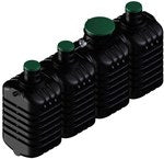 Oczyszczalnia biologiczna ACTIBIO6 (1-6 RLM), technologia SBR z osadem czynnym, przepustowość 1.35m3/dobę, 2 zbiorniki 2700L+2700L, zewnętrzna skrzynka sterująca