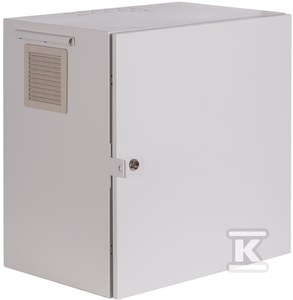 Szafa wisząca 19" 12Ux600x400mm IP 54, ściany boczne pełne, drzwi pełne, zewnętrzna, RAL 7035