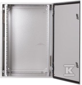 Szafa wisząca 19" 15Ux600x400mm IP 54, ściany boczne pełne, drzwi pełne, wewnętrzna, RAL 7035