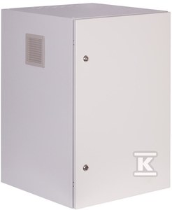 Szafa wisząca 19" 22Ux600x600mm IP 54, ściany boczne pełne, drzwi pełne, zewnętrzna, RAL 7035