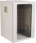 Szafa wisząca 19" 22Ux600x600mm IP 54, ściany boczne pełne, drzwi z szybą, Zewnętrzna, RAL 7035