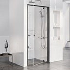 Drzwi prysznicowe, otwierane PDOP1-90 czarne Transparent