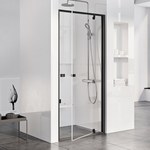 Drzwi prysznicowe, otwierane PDOP1-90 czarne Transparent