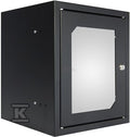 Szafa wisząca 10" 4Ux310x300 mm IP 30, drzwi z szybą, RAL 9005