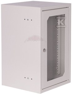 Szafa wisząca 10" 9Ux310x300 mm IP 30, drzwi z szybą, RAL 7035