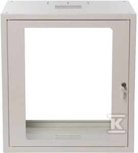Szafa wisząca SIMPLE 19" 12Ux555x400 mm IP 30, ściany boczne pełne, drzwi z szybą RAL 7035