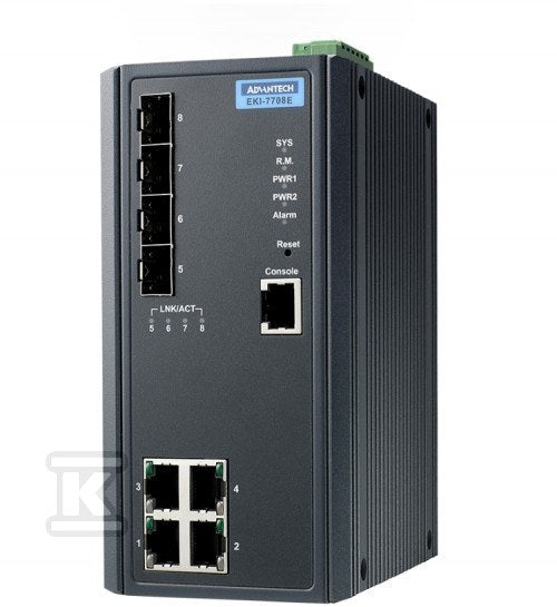 SWITCH 4xFE PoE, 4xSFP zarządz. temp.