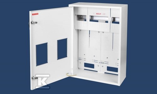 Rozdzielnica uniwersalna RU-2L-P Z O/E licznikowa 2x3F+miejsce na 18 zabezpieczeń drzwi z zamkiem i okienkiem -płytka