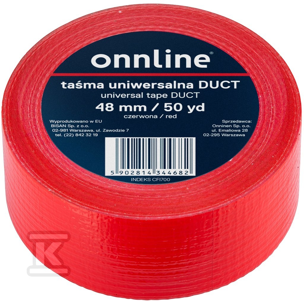 Taśma ONNLINE do otulin DUCT 48mm/50YD czerwona