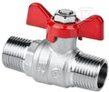 Zawór kulowy niklowany pełnoprzelotowy z dławikiem z motylkiem aluminiowym (MAl) (wersja W-W) ONYX 3/4"