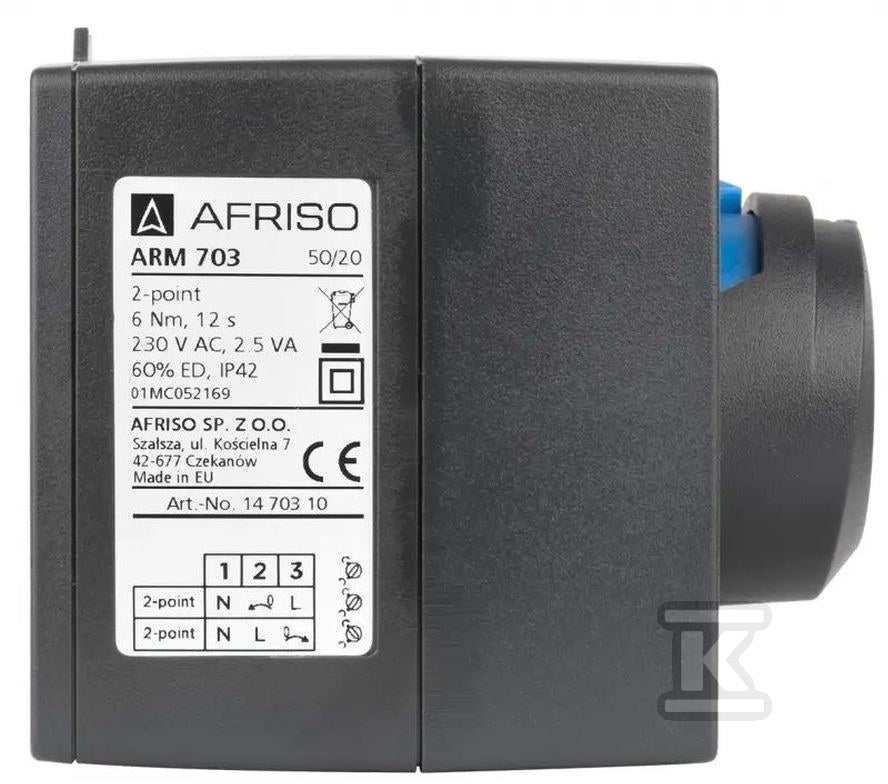 Siłownik elektryczny ARM 703 ProClick, 2-punktowy, 230 V AC, 12 s, 6 Nm