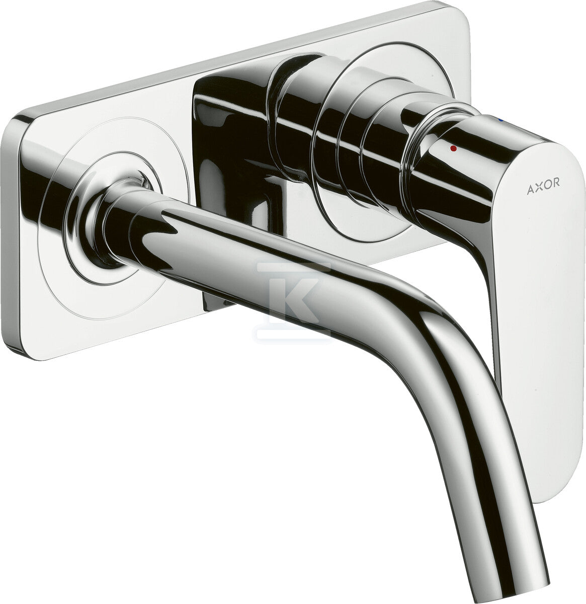 Bateria umywalkowa Hansgrohe Axor Citterio M jednouchwytowa podtynkowa z płytką i krótką wylewką, montaż ścienny chrom 34112000