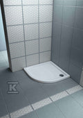 Brodzik Onnline 90x90 cm półokrągły typ płytki, głębokość 3 cm, wysokość całości 5, otwór na syfon Ø 90