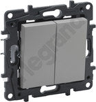 Ramka poczwórna 4x- kolor aluminium, NILOE STEP