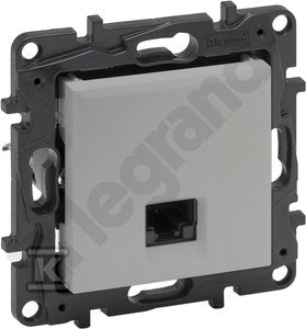 Gniazdo RJ45 kat. 5e UTP- kolor aluminium, NILOE STEP
