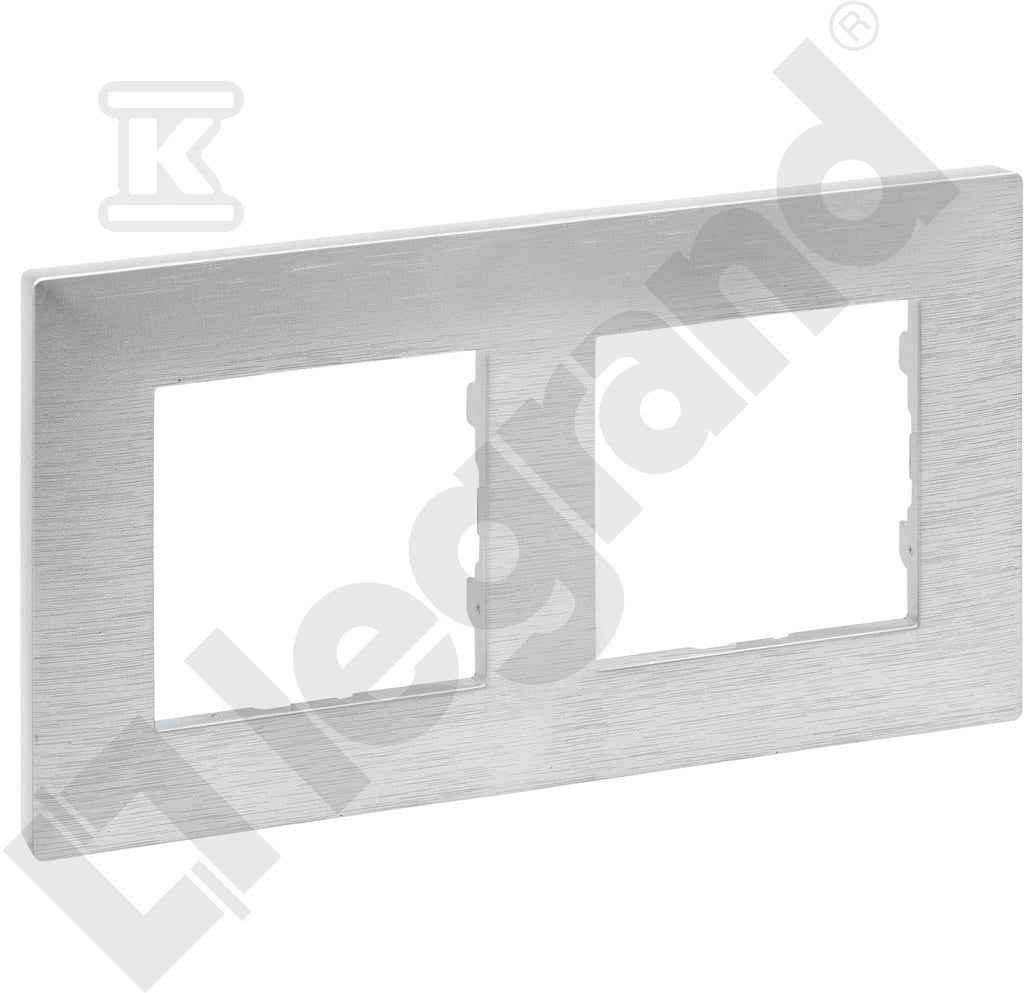 Ramka podwójna 2x - kolor aluminium szczotkowane, NILOE STEP
