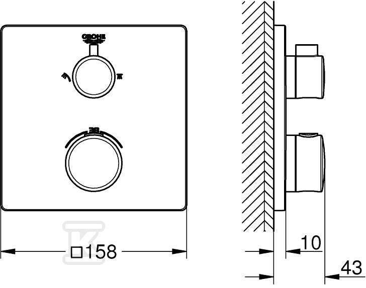 Bateria prysznicowa Grohe Grohtherm termostatyczna do obsługi dwóch wyjść wody